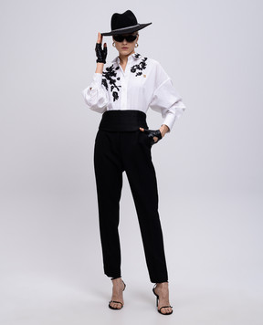 Dolce&Gabbana White long shirt with lace patches F5T39TGDB8O