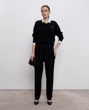 Peserico Black wool, silk and cashmere pullover A99301F129283A