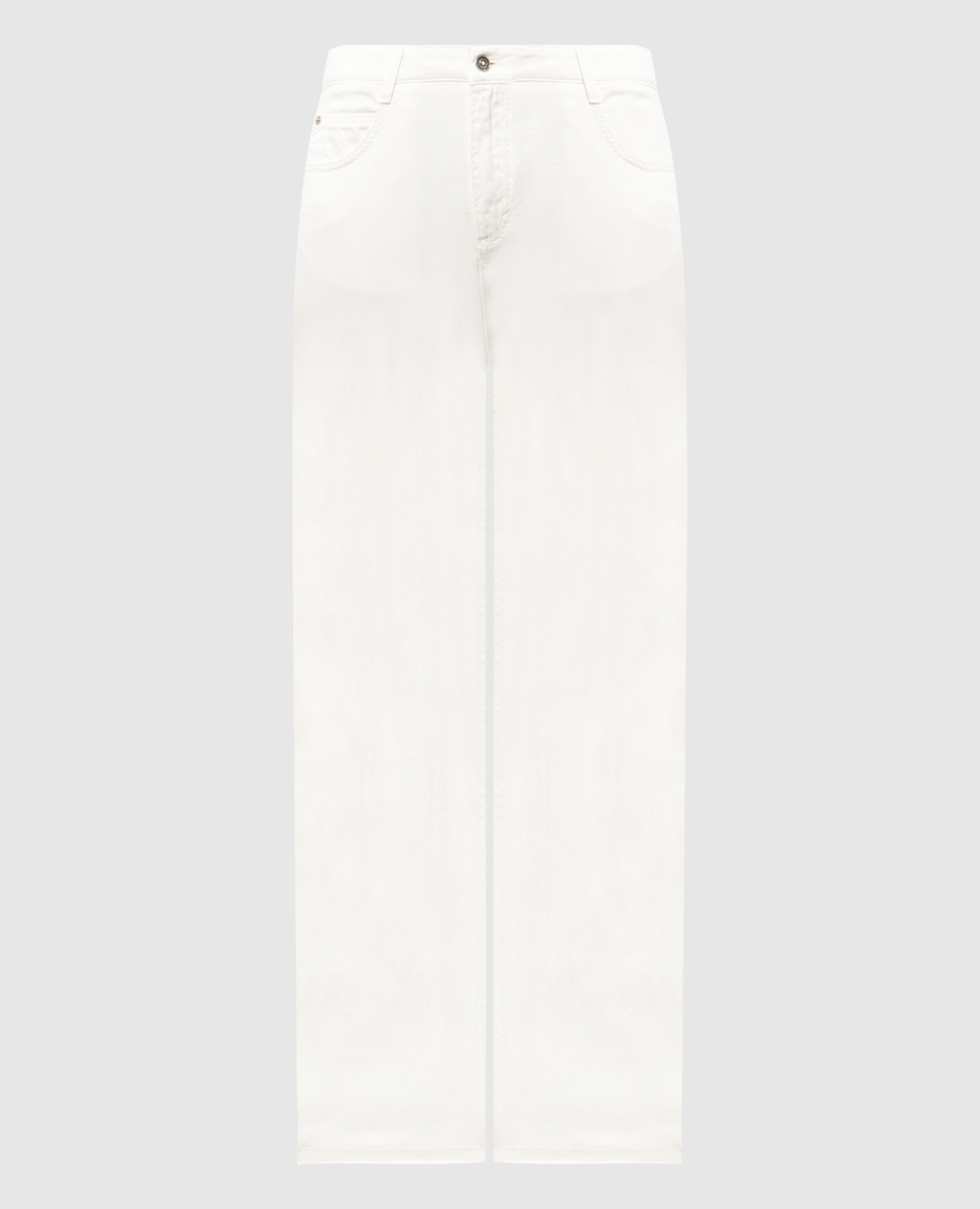

White jeans with leather logo patch Ermanno Scervino