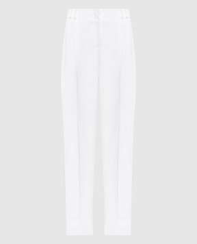 Max Mara White MINCIO pants with linen MINCIO