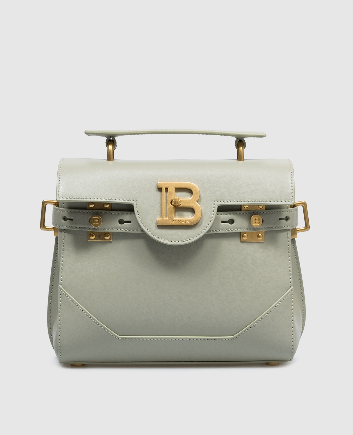 

B-Buzz logo cross body bag in green leather Balmain