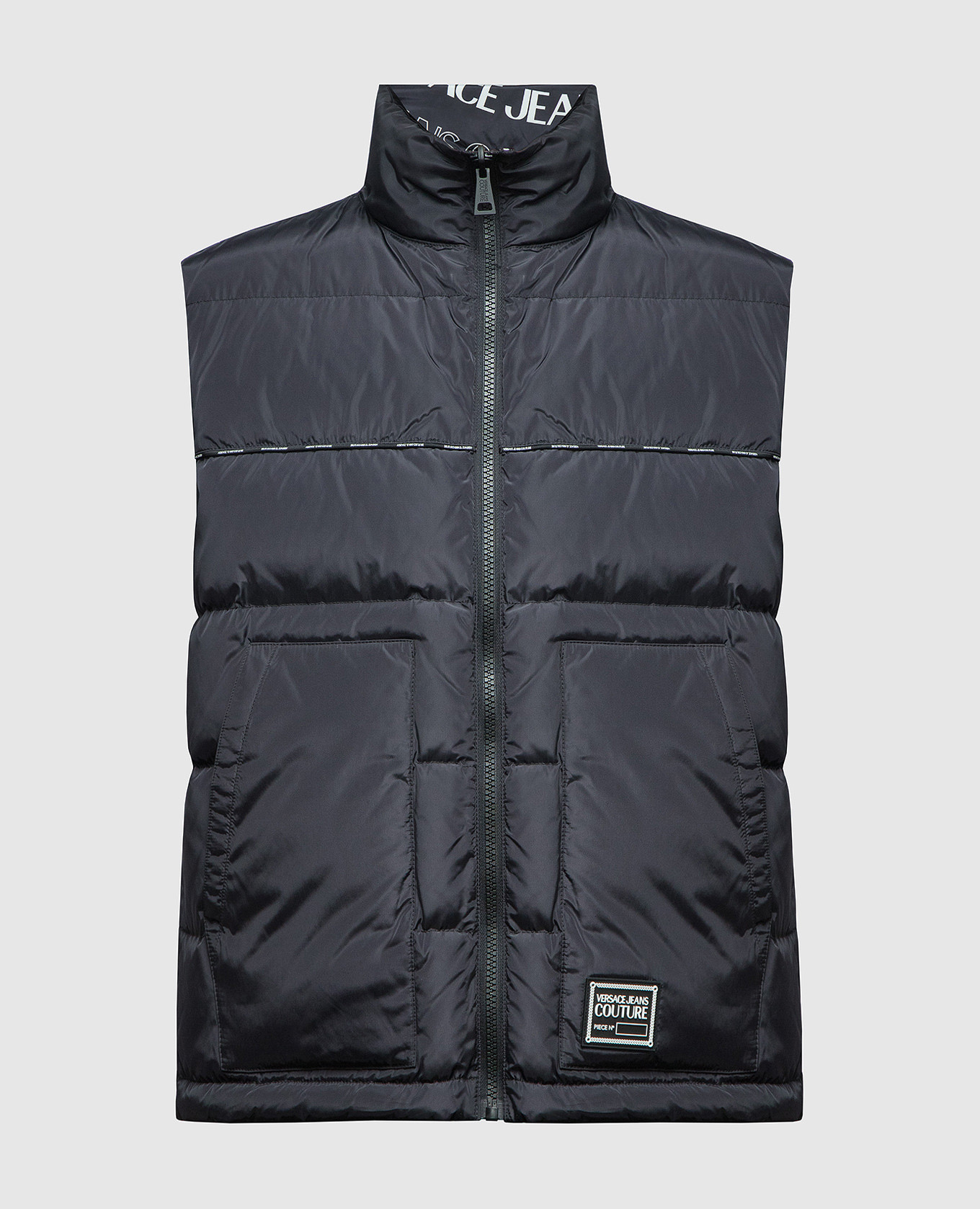 

Black double-sided down vest with logo Versace Jeans Couture, Черный