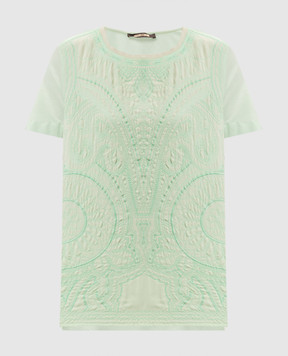 Roberto Cavalli Green T-shirt with embroidery XPR623