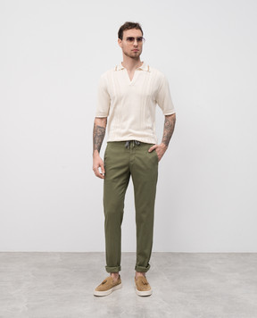 Marco Pescarolo Green silk pants CARACCIOLO5106