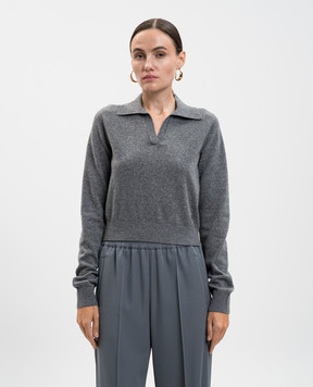 Dolce&Gabbana Gray cashmere polo shirt FXZ33ZJDVC2