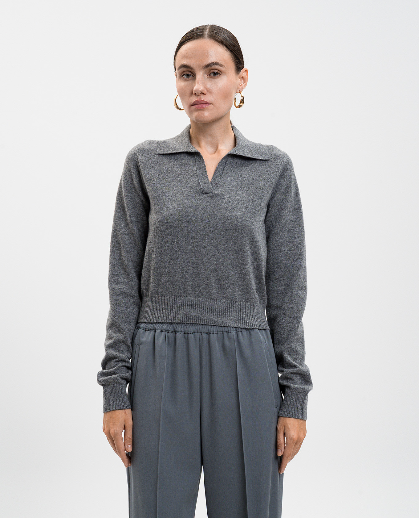 

Gray cashmere polo shirt Dolce&Gabbana, Grey