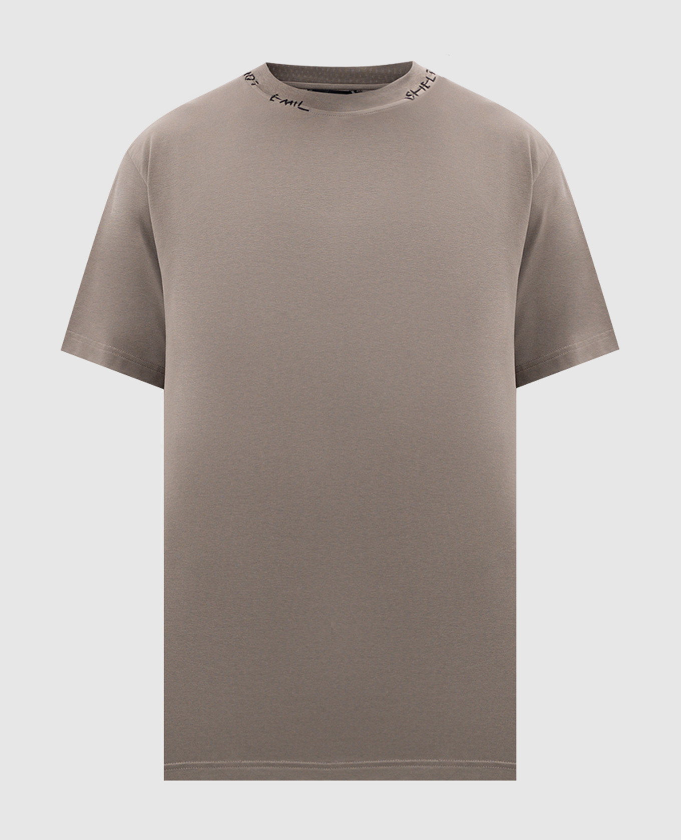 Gray chrono t-shirt with shelter embroidery heliot emil