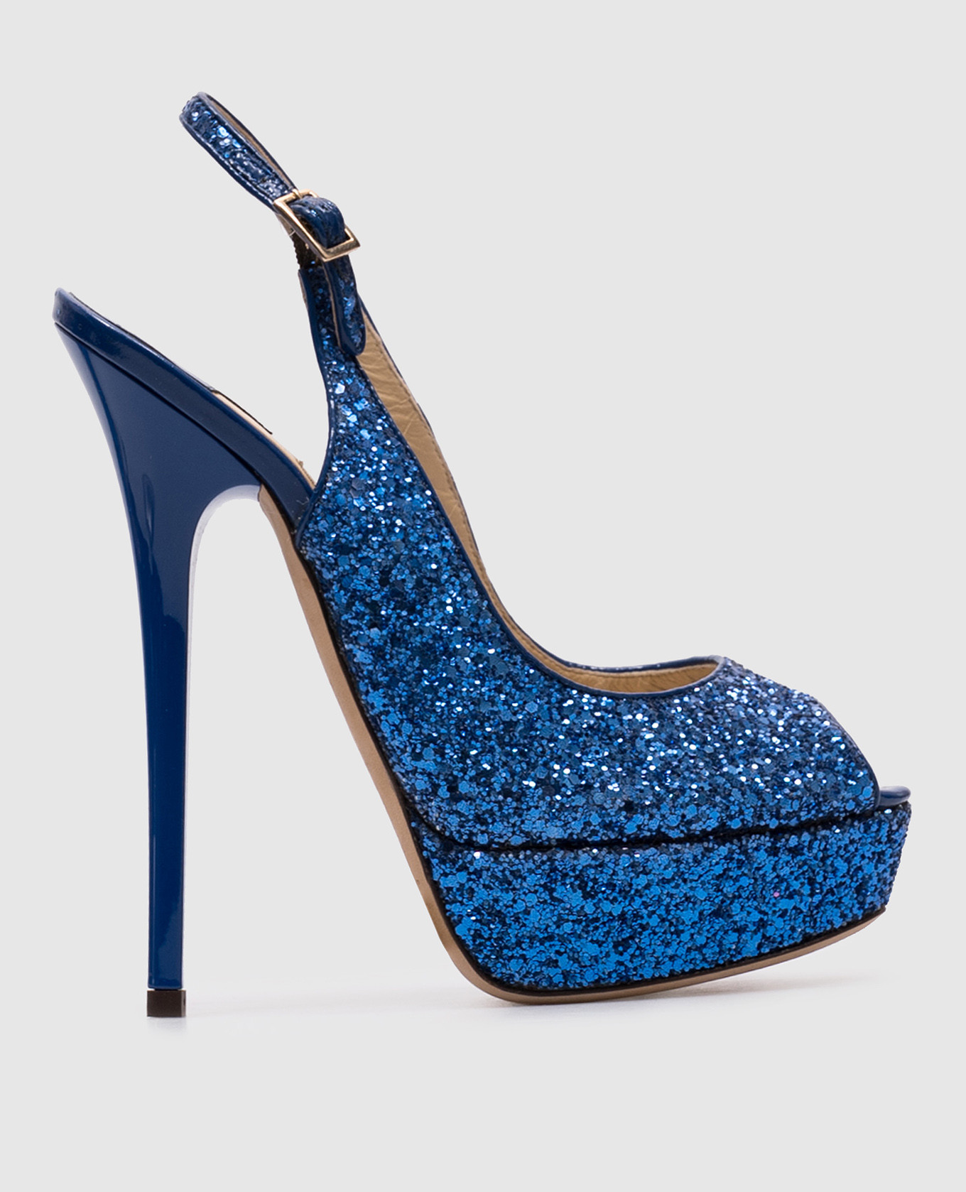 

Blue leather sandals with glitter Jimmy Choo