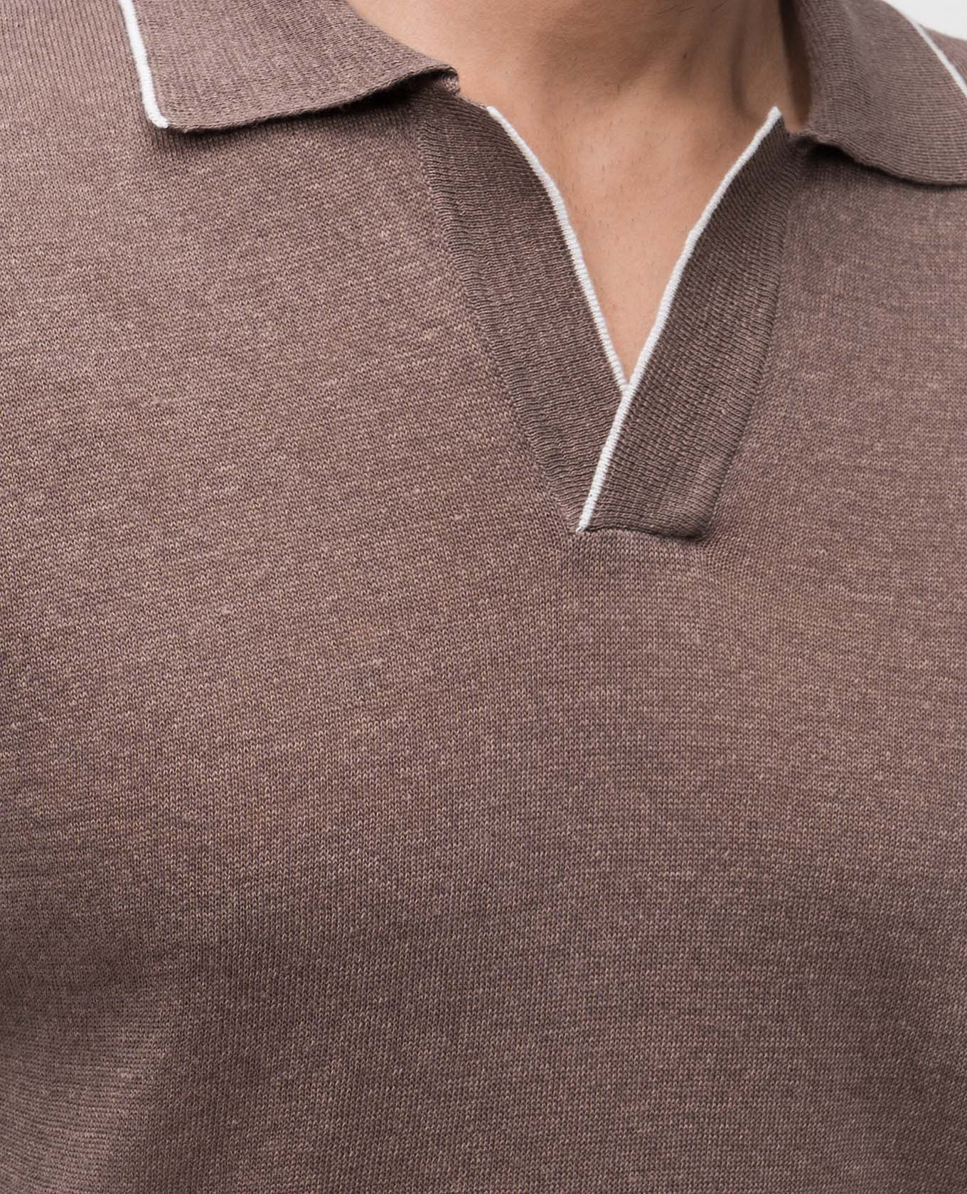 

Brown polo with linen and cashmere Cashmere&Whiskey