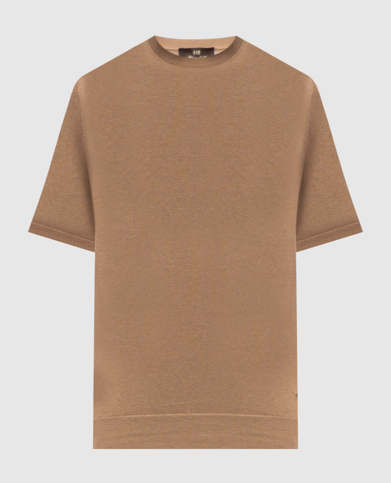 

Brown silk t-shirt Enrico Mandelli