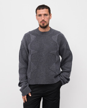 Heliot Emil Gray sweater with wool and cashmere M07063