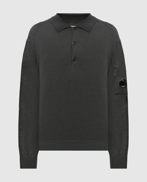 C.P. Company Green polo with wool MKN038A005528A