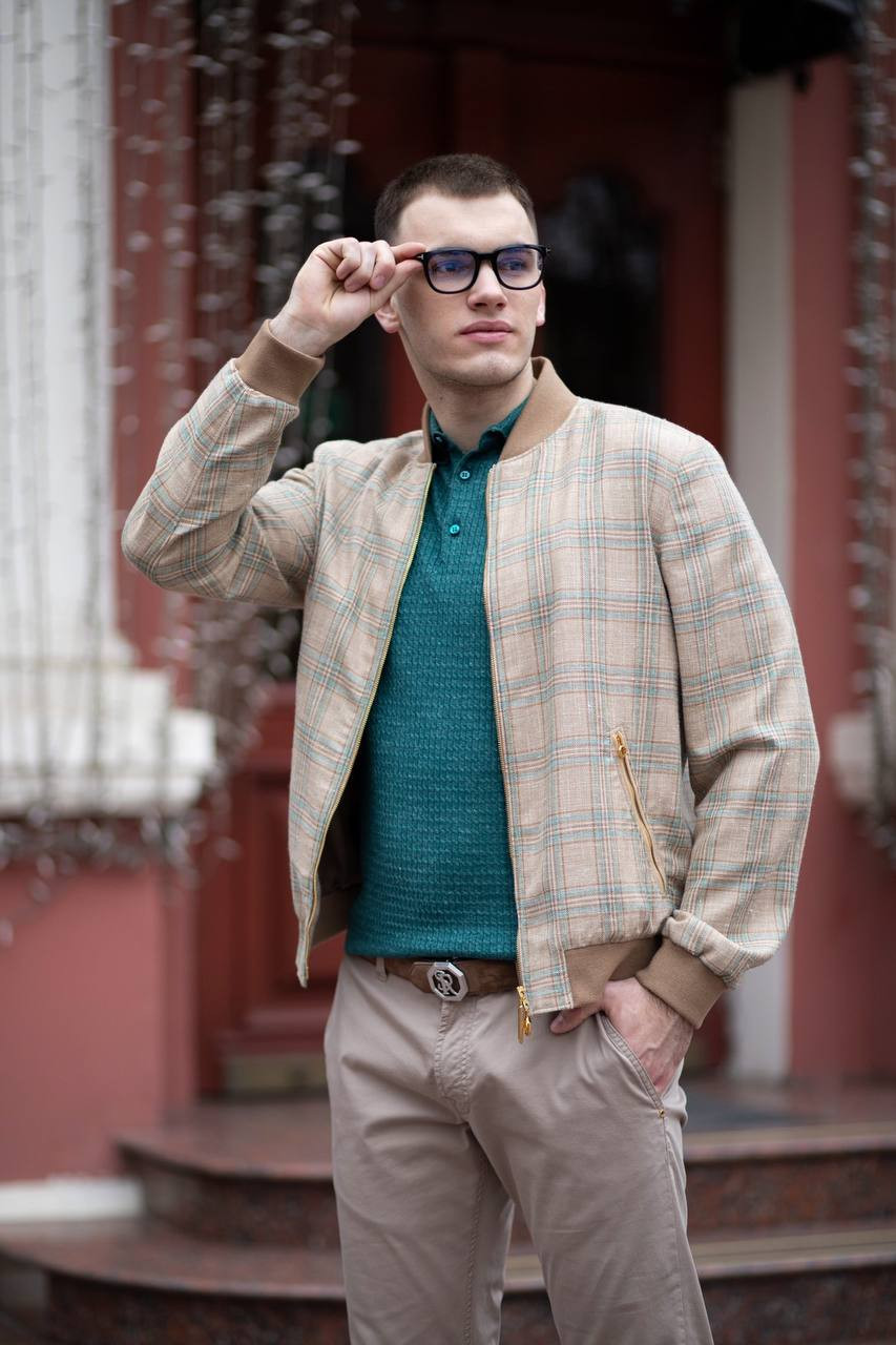 

Beige pants with a logo Stefano Ricci