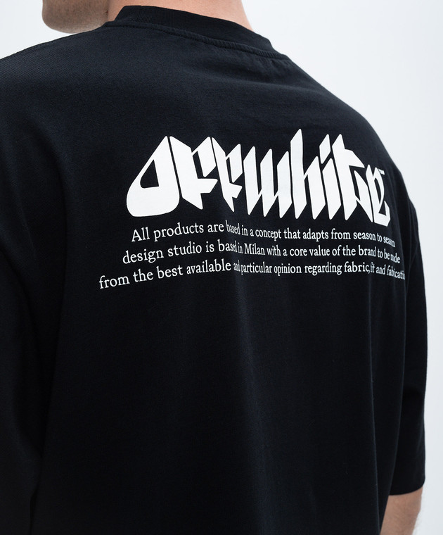 Off-White - Czarna koszulka z nadrukiem w oczy
