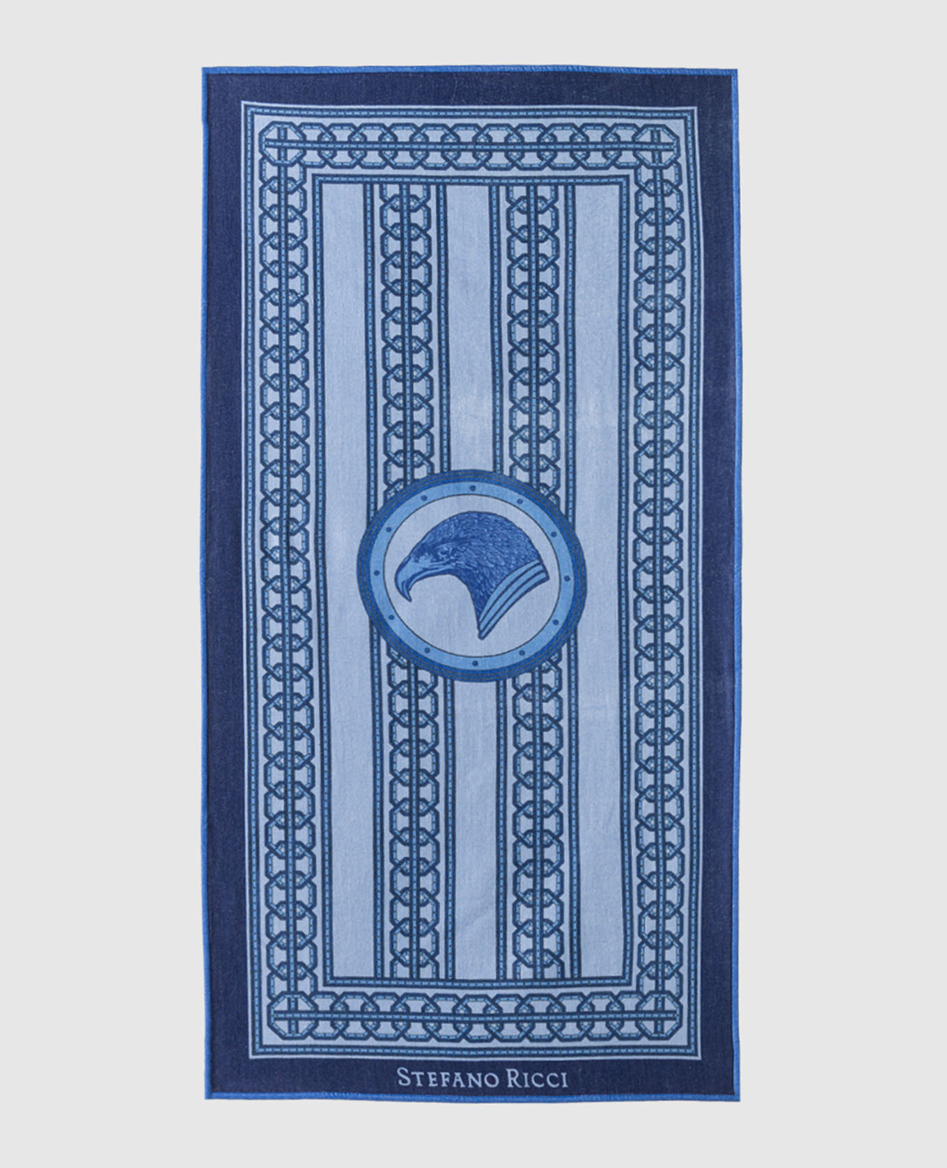 

Blue towel with logo pattern Stefano Ricci, Синий