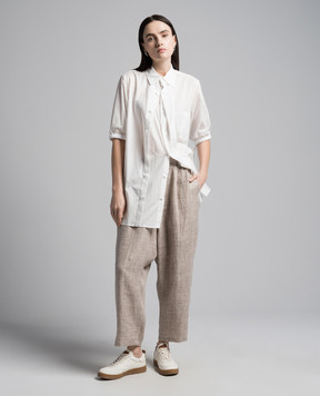 Y`S Yamamoto White blouse with layering effect YSB15004