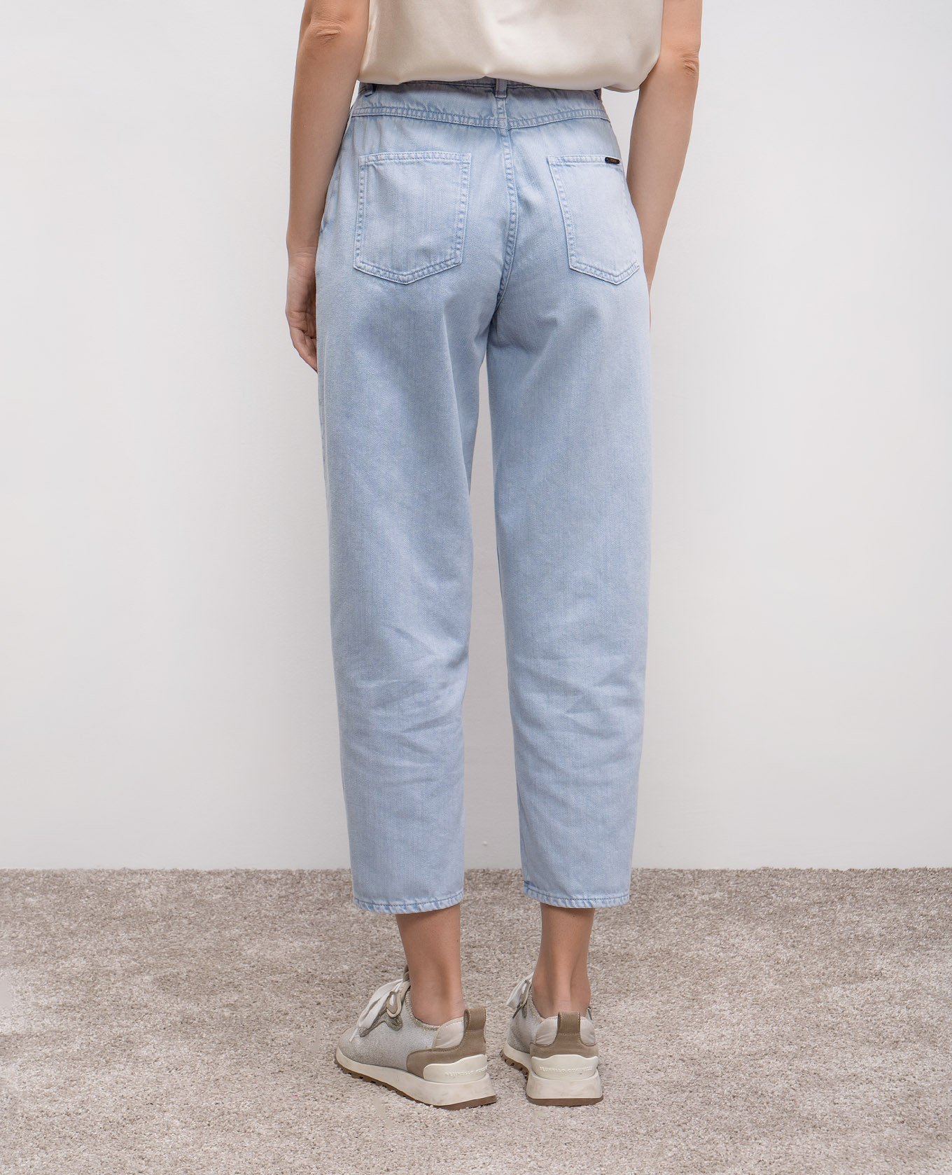 

Blue pants with logo Peserico, Light blue