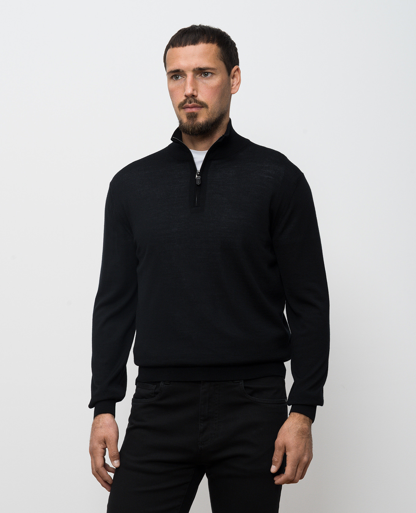

Black wool and silk jumper Canali