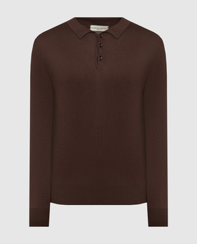 Cashmere&Whiskey Brown polo shirt with silk and cashmere FS06