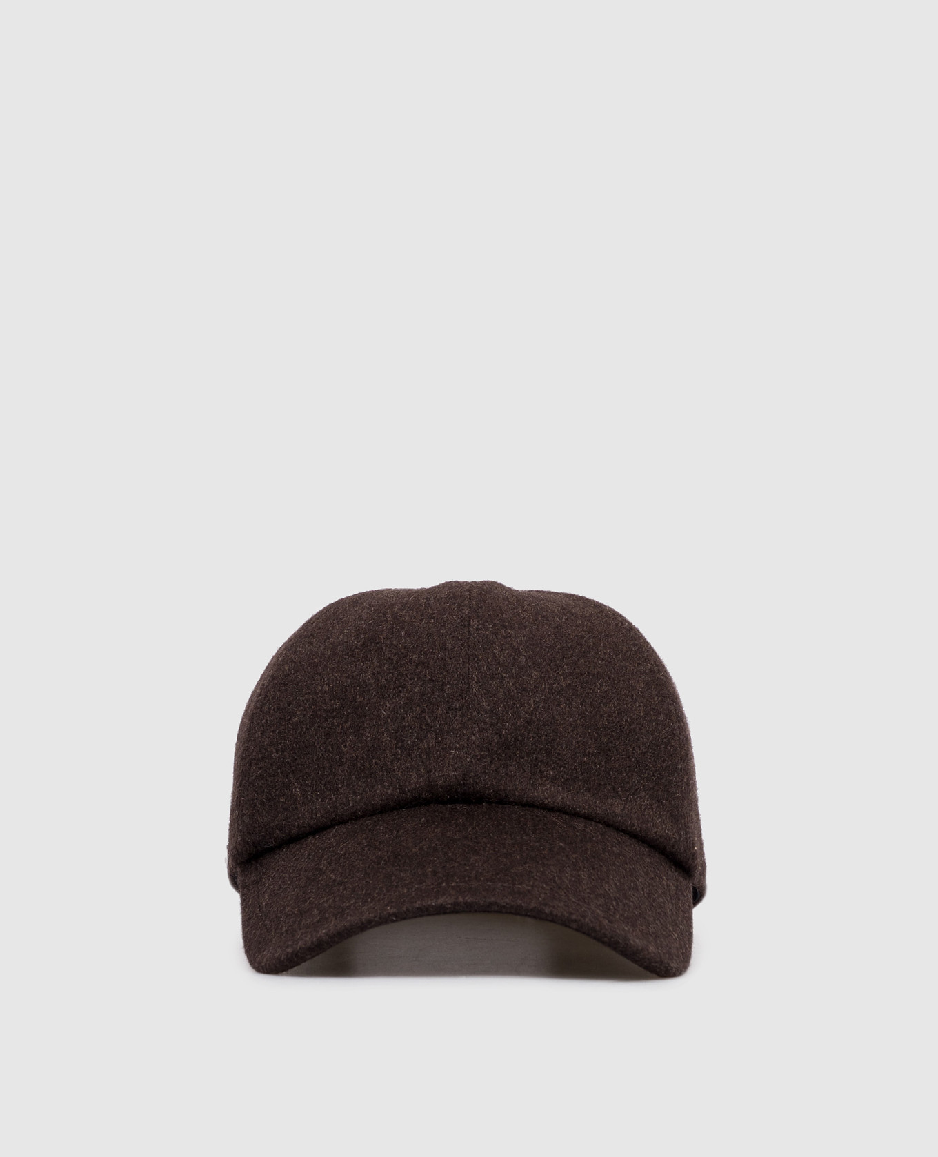 

Brown cashmere cap with logo Enrico Mandelli