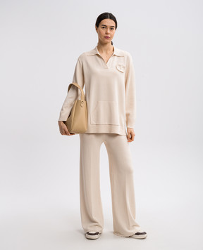Twinset Beige pants with logo emblem 251TP3251
