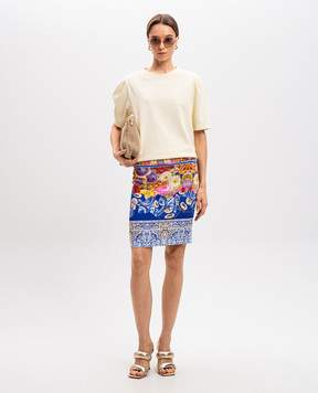 Roberto Cavalli Blue skirt in a floral print TPT399