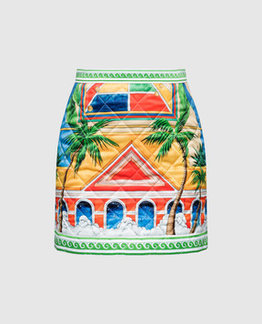 Casablanca Trophy print quilted skirt WPS24SK10501