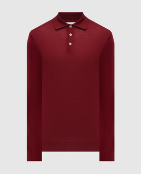 Brunello Cucinelli Burgundy wool and cashmere long-sleeved polo shirt M2400295