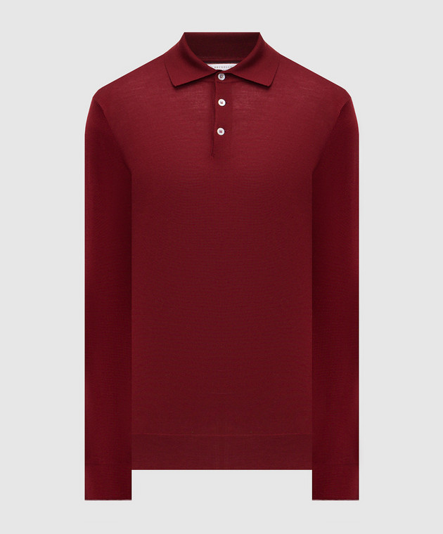 ニット・セーター BRUNELLO CUCINELLI Cashmere polo shirt (M2200295 CEG54) Polo-style sweater for Man in Amaranth | Brunello Cucinelli