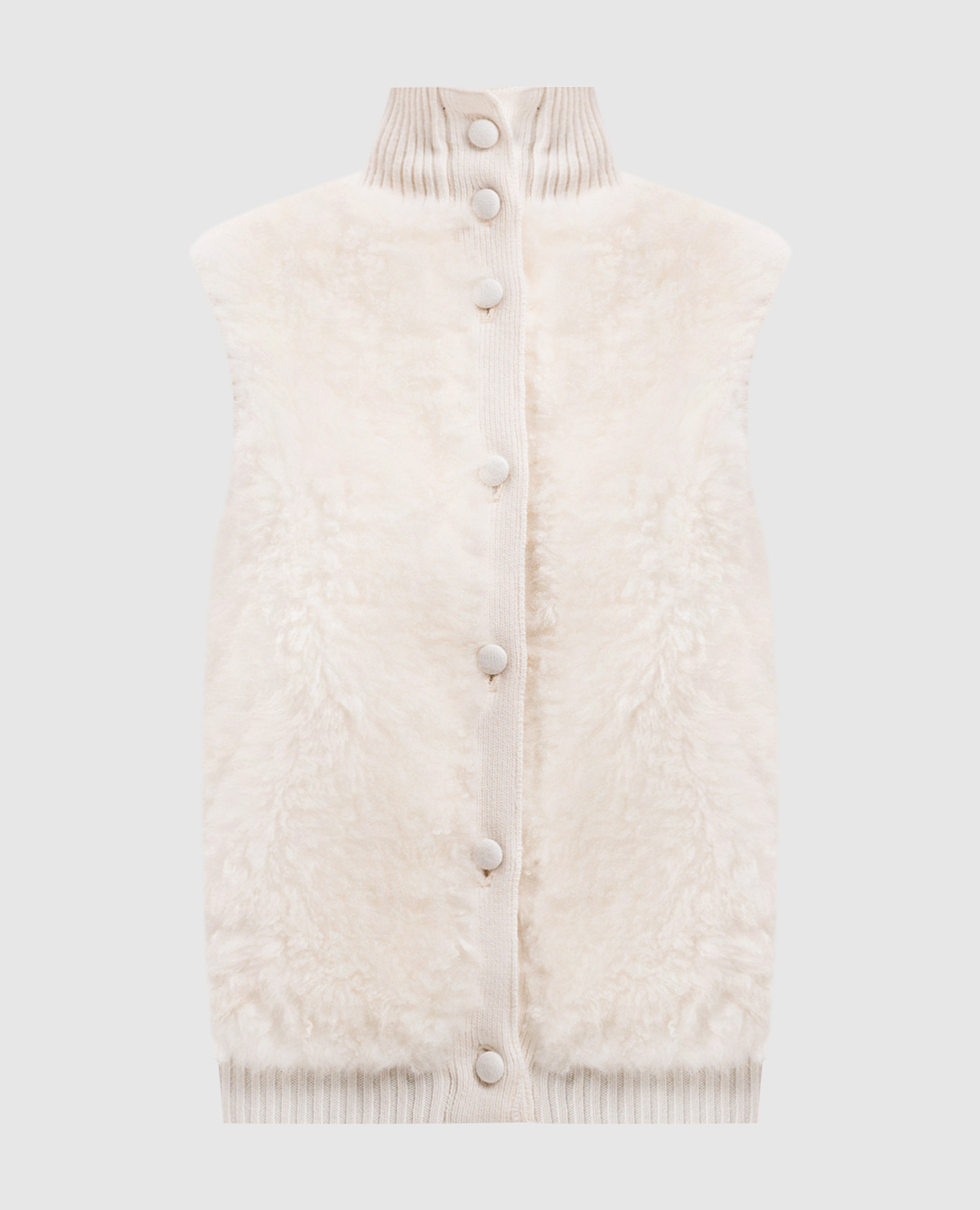 

White vest made of fur and wool Yves Salomon