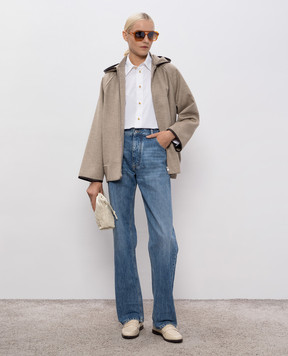 Bottega Veneta Beige wool and cashmere jacket 834986V3OO0