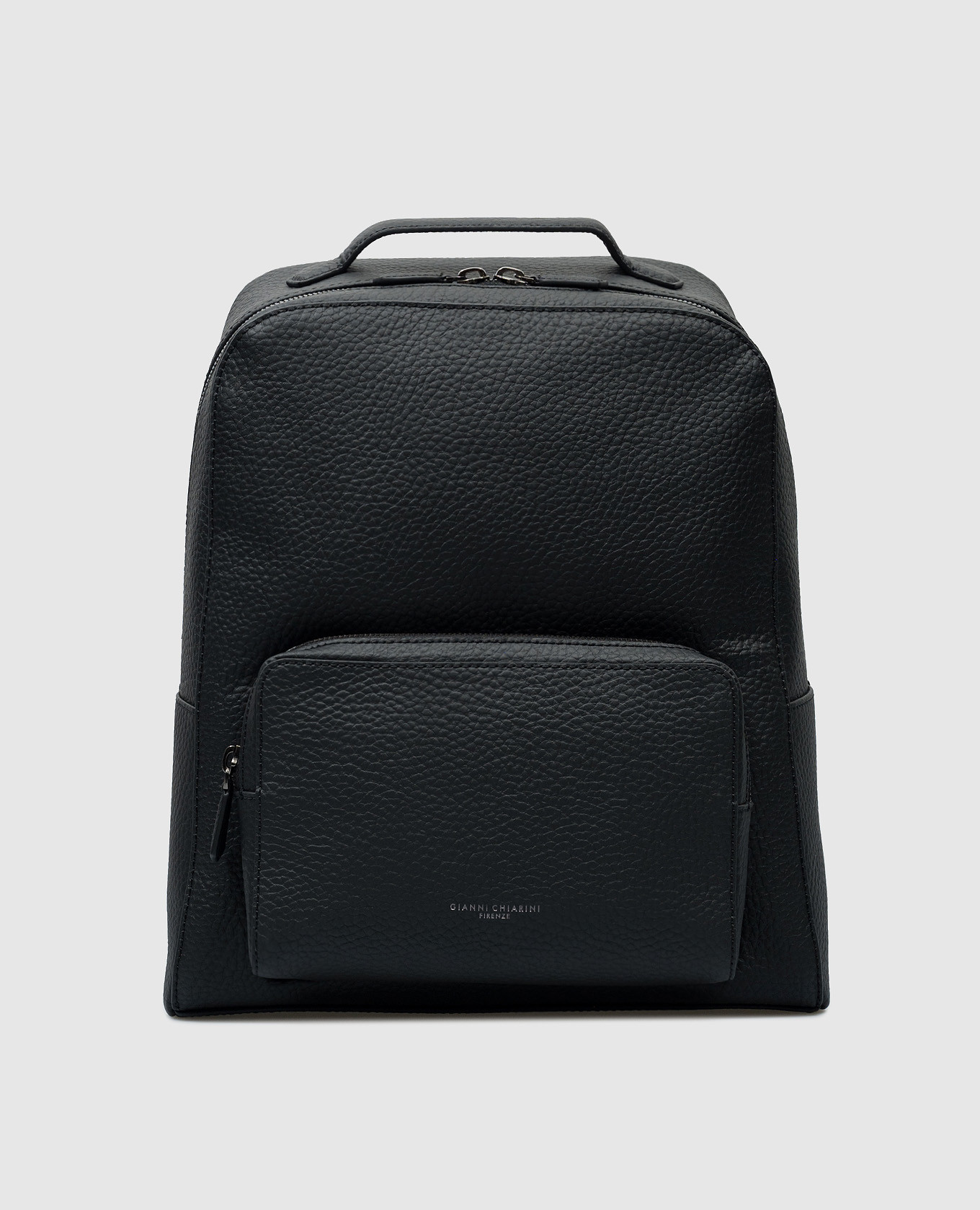 

Black leather backpack with logo Gianni Chiarini, Черный