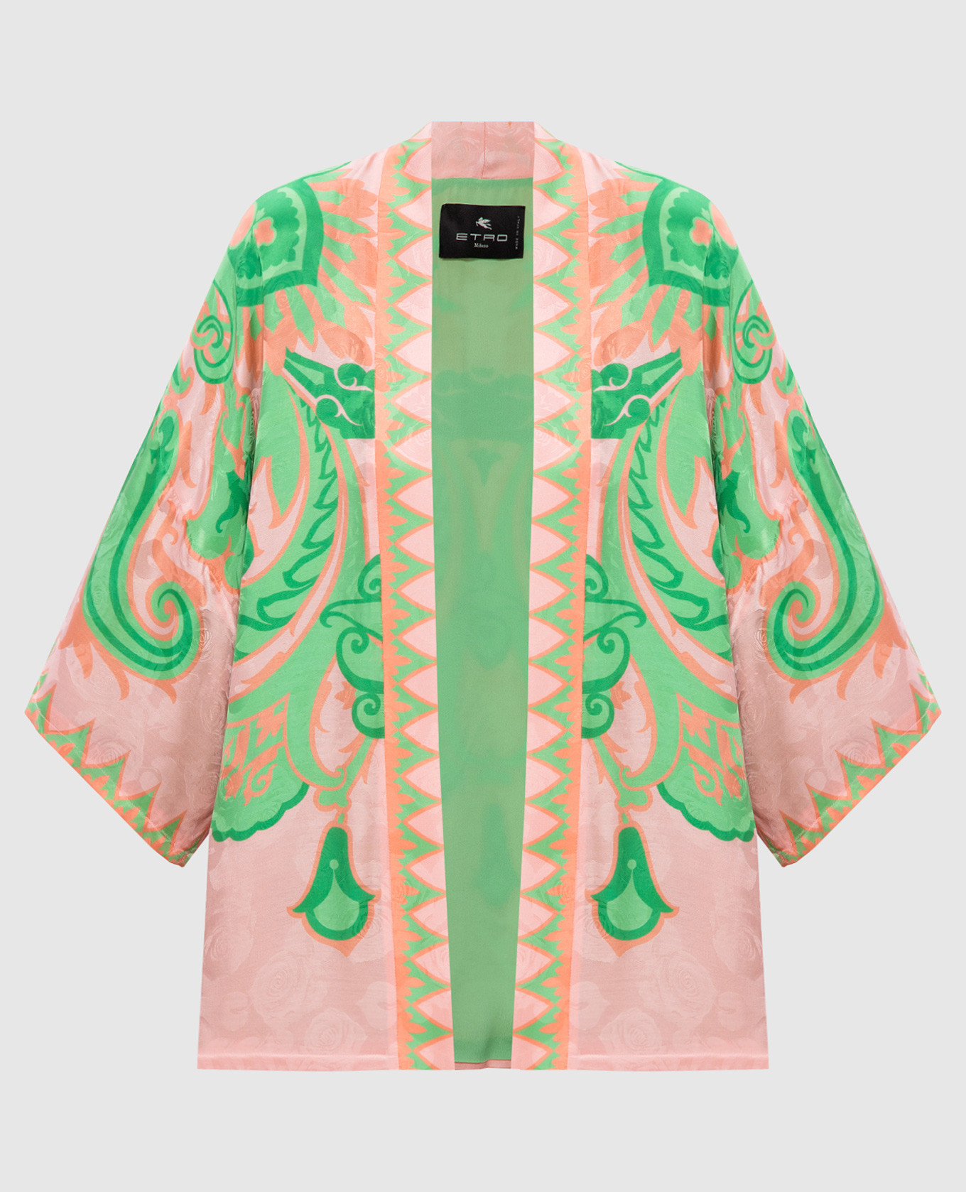 

Pink blouse with floral print silk Etro