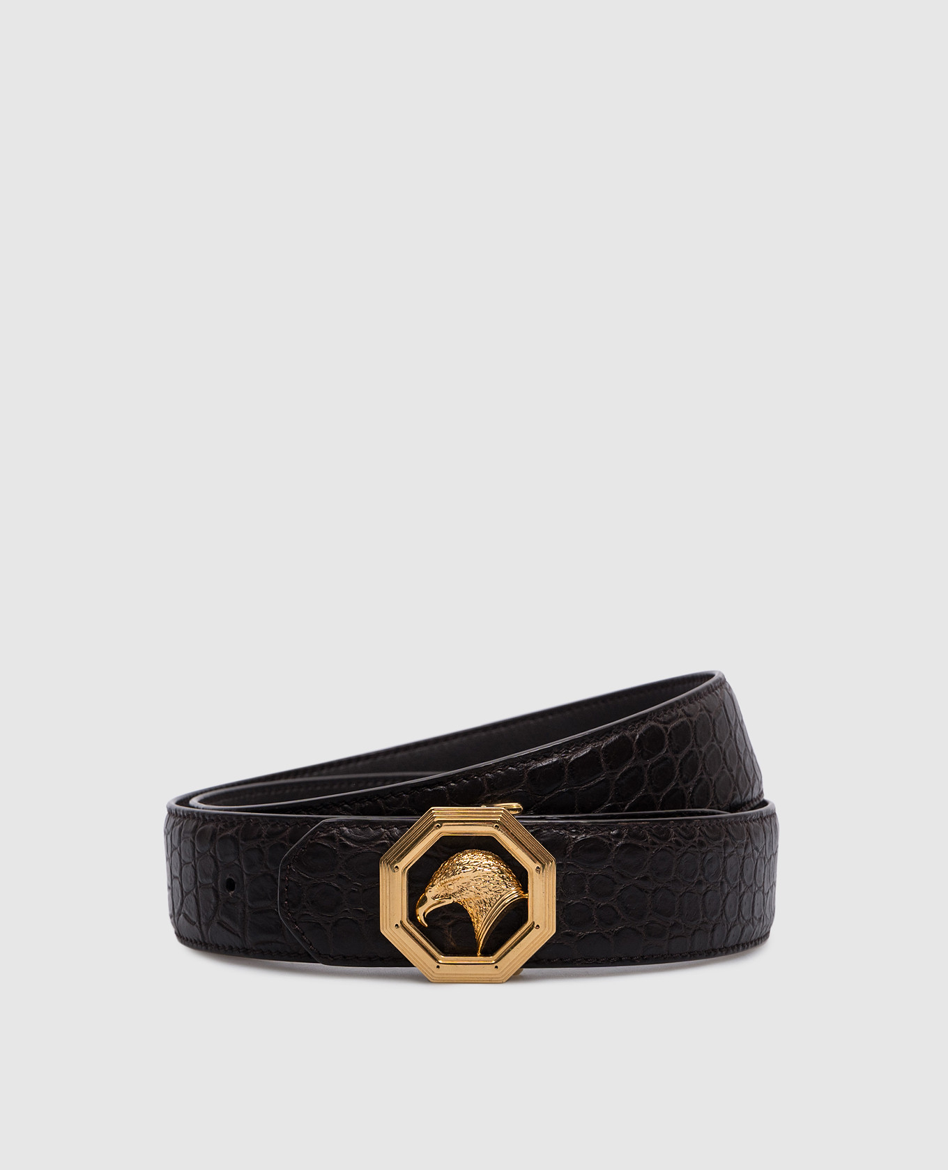 Stefano Ricci Ceinture en cuir de crocodile marron avec logo N381CMC368O acheter en ligne chez Symbol