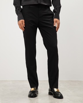 Dolce&Gabbana Black pants made of wool and silk GYA5MTGI726