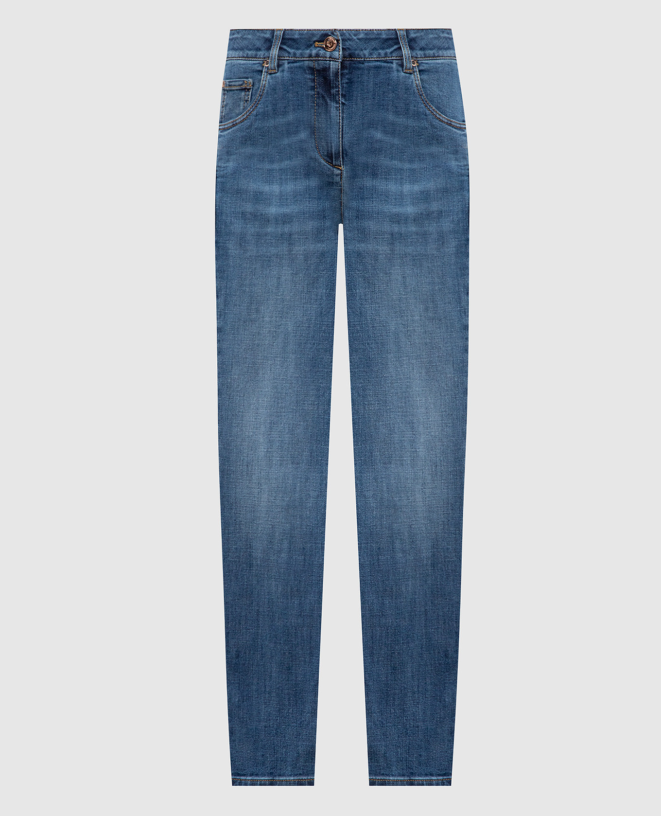 

Blue distressed jeans with monil chain Brunello Cucinelli