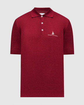Brunello Cucinelli Burgundy polo with silk MNB805805P