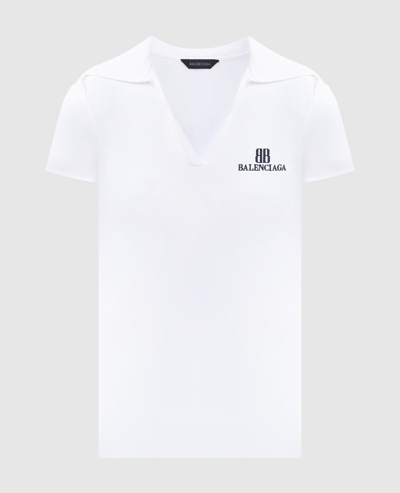 

White polo shirt with embroidered logo Balenciaga