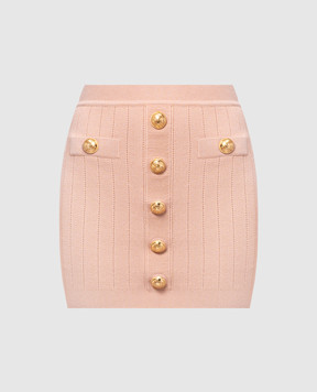 Balmain Pink patterned mini skirt EF1LB290KB07