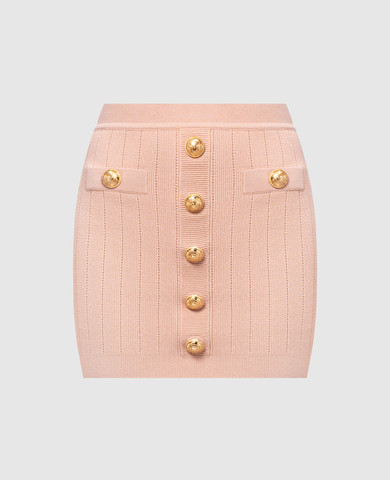 ミニスカート BALMAIN FW25 Pink tweed skirt (FF1LBA92XL01 4CU) Short sequinned tweed skirt - Women | BALMAIN