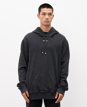 Balmain Grey hoodie with logo embroidery FH1JT047BC72