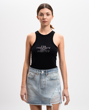 Vetements Black top with crystals UA66TO610B