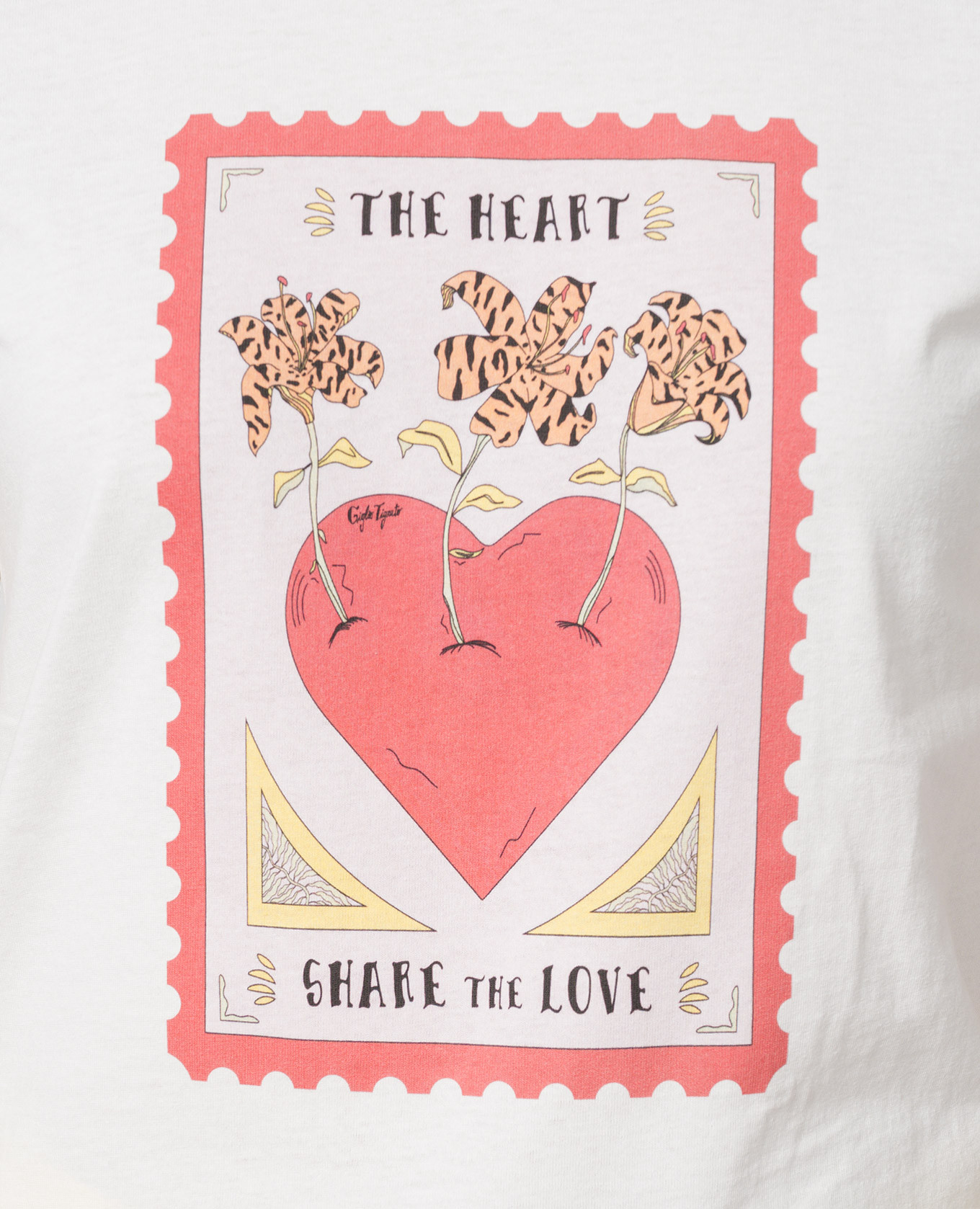 

White t-shirt with Red Heart print Twinset