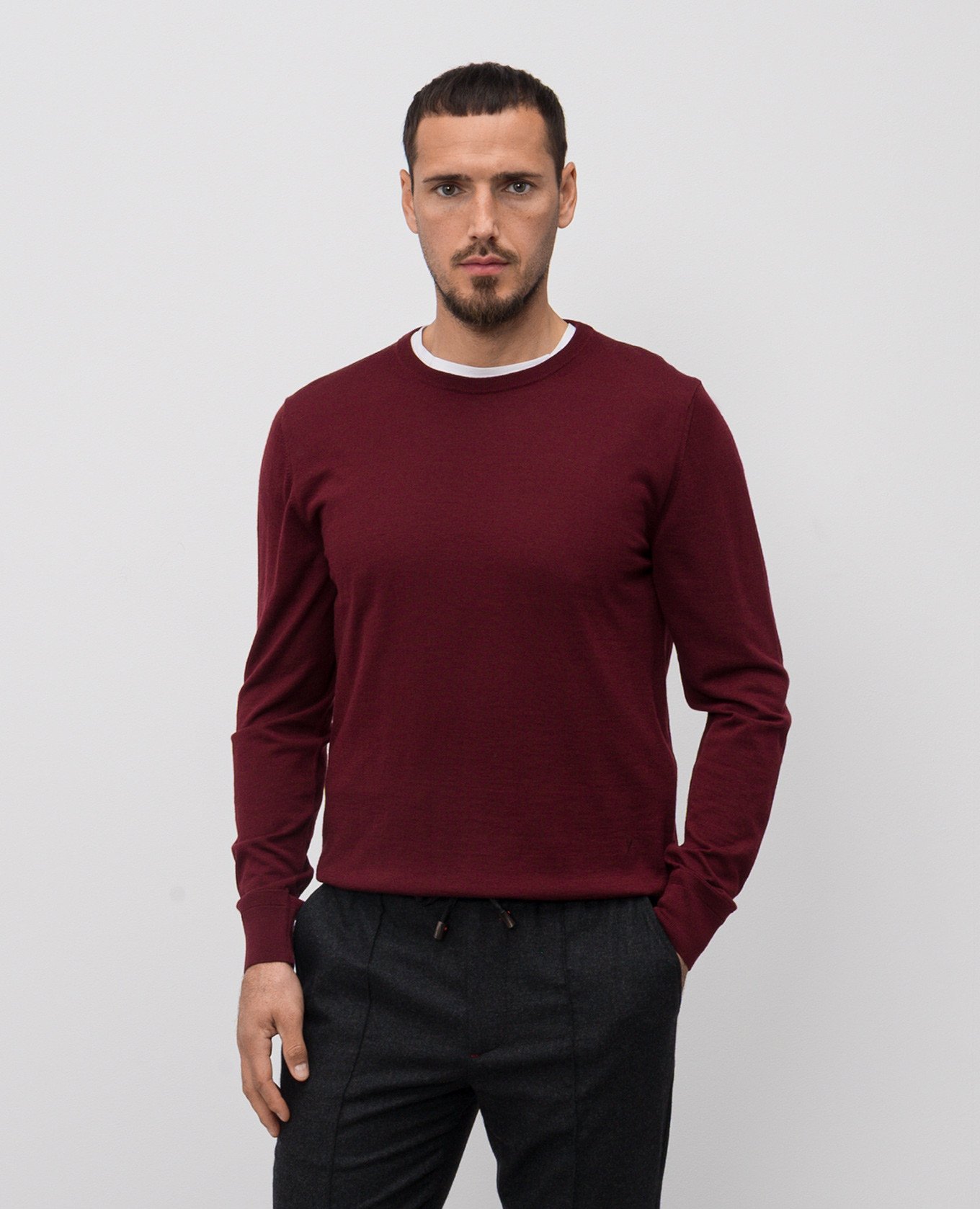 

Burgundy wool jumper ISAIA