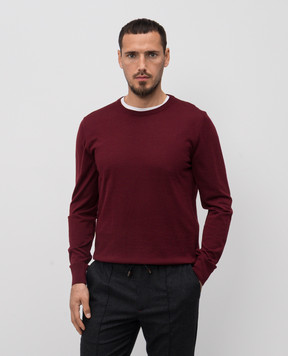 ISAIA Burgundy wool jumper MG8013YP005