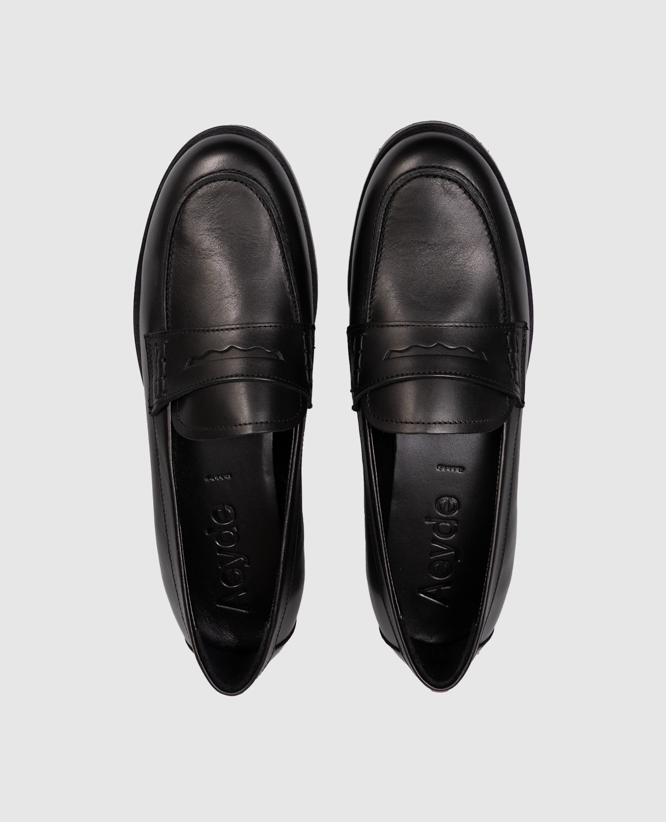 Oscar black leather loafers Aeyde 4