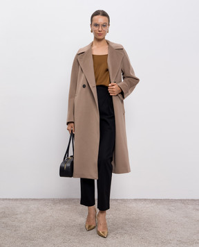 Max Mara Weekend Beige double-breasted coat RESINA made of wool and cashmere RESINA
