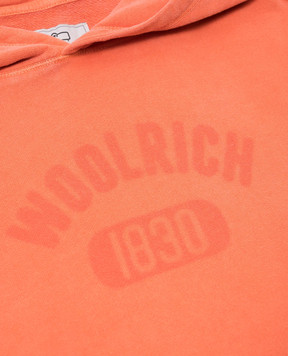 Woolrich Children's orange hoodie with logo print CFWKSW0194MRUT3723