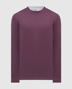 Brunello Cucinelli Purple long-sleeved straight-cut shirt M0B137433