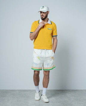Casablanca Le Jeu printed shorts in white MPS24TR01204